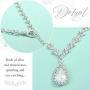 Unicra Bride Silver Necklace Earrings Set Crystal Bridal Wedding Jewelry Sets Rhinestone Choker Necklace for Women and Girls(3 piece set - 2 earrings and 1 necklace) (Silver 3)