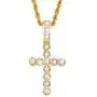 Mens Womens Cross Pendant Necklace with CZ, 18K Gold Plated/Silver Color, 316L Stainless Steel, 18 24 Inches Chain Jewelry Gift