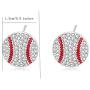 MANZHEN Baseball Softball Crystal Enamel Dangle Earrings Bling Sport Ball Earring Jewelry for Girls