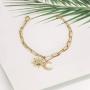 KLKE Gold Charm Bracelets for Women Moon and Star Jewelry Layered Friendship Bracelets Womens Day Birthday Gifts 14K Gold Plated Stainless Steel