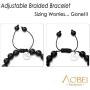 2PCS Gemstone Beaded Couple Bracelet 8MM/10MM Round Beads Healing Reiki Macrame Adjustable Jewelry for Men Women by Aobei