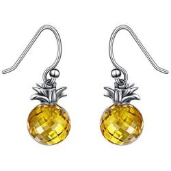 EleQueen 925 Sterling Silver Pineapple Dangle Earrings Hypoallergenic Jewelry for Women Girls