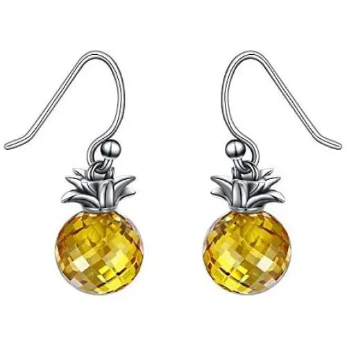 EleQueen 925 Sterling Silver Pineapple Dangle Earrings Hypoallergenic Jewelry for Women Girls EleQueen 925 Sterling Silver Pineapple Dangle Earrings Hypoallergenic Jewelry for Women Girls