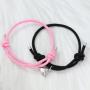 LAOBOYS JEWELLERY 2 Pcs Magnetic Couple Bracelet Mutual Attraction Heart Magnetic Bracelet for Couple Girlfriend Boyfriend Relationship Rope Bracelet Friendship Matching Bracelet for Her His Best Friend