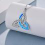POPLYKE Celtic Knot Necklace for Women Sterling Silver Created Blue Opal Pendant Irish Infinity Love Jewelry Gifts for Girls