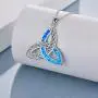 POPLYKE Celtic Knot Necklace for Women Sterling Silver Created Blue Opal Pendant Irish Infinity Love Jewelry Gifts for Girls
