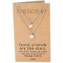 Quan Jewelry Star Pendants Matching Friendship Necklace for 2, Gifts for Her with Greeting Card