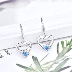 JO WISDOM Women Claddagh Earrings,925 Sterling Silver Irish Celtic Claddagh Love Heart Drop & Dangle Leverback Earrings