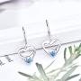 JO WISDOM Women Claddagh Earrings,925 Sterling Silver Irish Celtic Claddagh Love Heart Drop & Dangle Leverback Earrings