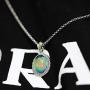 MOJO JEWELRY Handmade Made Mood Stone Mood Pendant Sterling Silver Plated Mood Necklace with Stainless Steel Chain 16''+2'', MJ20NK-05