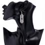 Aimimier Gothic Razor Blade Drop Earrings Crystal Punk Geometric Dangle Earrings Huggie Jewelry for Women and Girls