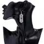 Aimimier Gothic Razor Blade Drop Earrings Crystal Punk Geometric Dangle Earrings Huggie Jewelry for Women and Girls