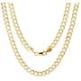 Nuragold 14k Yellow Gold Solid 6mm Cuban Chain Curb Link Diamond Cut Pave Two Tone Necklace, Mens Jewelry Lobster Lock 16'' 18'' 20'' 22'' 24'' 26'' 28'' 30''