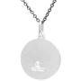 Sterling Silver St Michael Medal Necklace 3/4 inch Round Italy 0.8mm Chain