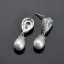 SELOVO Dangle Earrings Bride Cubic Zirconia Simulated Pearl Drop Chandeliar Earrings SELOVO Dangle Earrings Bride Cubic Zirconia Simulated Pearl Drop Chandeliar Earrings