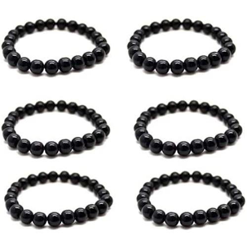 3-6 Pairs Colorful Simulated Crystal Beads Stretch Bracelet Minimalist Multicolor Clear Glass Beaded Bangle Jewelry Women Girls