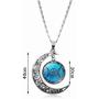 BELUCKIN Triple Moon Goddess Pendant Necklace Earring Beacelet Set Pentacle Wiccan Jewelry for Women