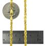 Nuragold 14k Yellow Gold 4mm Rope Chain Diamond Cut Pendant Necklace, Mens Womens Lobster Lock 20'' 22'' 24'' 26'' 28'' 30''