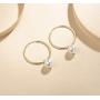 FANCIME White/Yellow Gold Plated 925 Sterling Silver Dangle Drop Pearl Endless Hoop Earrings Dainty Fine Jewelry For Women Girls