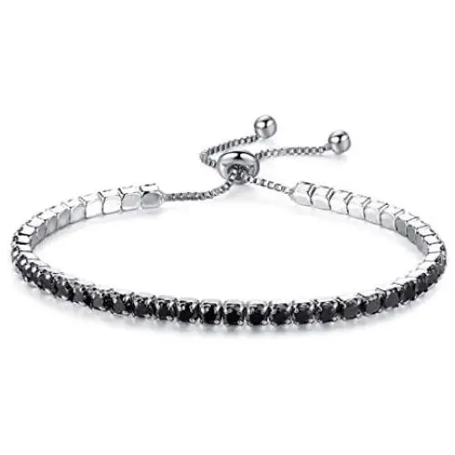 Platinum Plated White Cubic Zirconia Tennis Bracelet Simulated Sapphire Emerald Slider Bangle Bracelet for Women Girls Platinum Plated White Cubic Zirconia Tennis Bracelet Simulated Sapphire Emerald Slider Bangle Bracelet for Women Girls