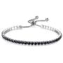 Platinum Plated White Cubic Zirconia Tennis Bracelet Simulated Sapphire Emerald Slider Bangle Bracelet for Women Girls