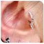 Punk Spikes Stud Small CZ Hoop Earrings for Women Teen Girls Men 925 Sterling Silver Charms Huggie Hoops Cuff Cartilage Stud Tragus Helix Crystal Wrap Earrings Hypoallergenic Rock Fashion Jewelry