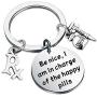 BAUNA Pharmacy Tech Keychain Pharmacist Gift Be Nice I Am in Charge of The Happy Pills Funny Pharmacy Student Gift Pharmacy Shool Graduation Gift