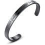 Molike Inspiring Luke 1:37 Bible Verse Stainless Steel Cuff Bangle Bracelet Christian Gift for Men Women