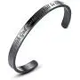 Molike Inspiring Luke 1:37 Bible Verse Stainless Steel Cuff Bangle Bracelet Christian Gift for Men Women