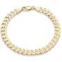 Miabella 18K Gold Over Sterling Silver Italian 7mm Solid Diamond-Cut Cuban Link Curb Chain Bracelet for Men Women 7, 7.5, 8, 8.5, 9 Inch, 925 Made in Italy