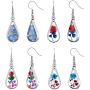 4-12 Pairs Multicolor Dangle Earrings Set for Women and Girls-Flower Life of Tree Ball Hypoallergenic Drop Dangle Earrings Wholesale in Bulk