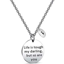 Gzrlyf Life is Tough but so are You Bracelet Semicolon Mental Health Awareness Jewelry Surgery Recovery Gifts