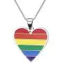XUANPAI Stainless Steel Heart Rainbow Pendant Necklace Lesbian Gay Pride Jewelry XUANPAI Stainless Steel Heart Rainbow Pendant Necklace Lesbian Gay Pride Jewelry