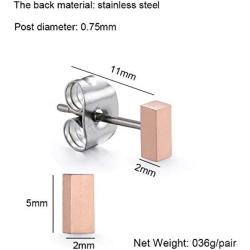 Titanium Stud Earrings for Women Men, Hypoallergenic Simple Geometric Small Stud Earring Tiny Square Stud Earrings Mini Cartilage Earrings