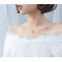 Dtja Austrian Crystal Snowflake Pendant Choker Necklace for Women Girls S925 Sterling Silver Dancing Diamond Stone Winter Flower Adjustable Link Chain 17 Inch Wedding Jewelry Birthday
