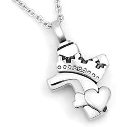 JewelryHouse Urn Cremation Ash Memorial Keepsake Cross Forever in My Heart Mom Stainless Steel Neckalce