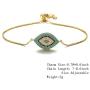 Trendy Gold Plated Turkish Evil Eye Bracelet Pave CZ Blue Eye Gold Chain Bracelet Adjustable Female Party Jewelry