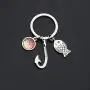 UJIMS Fishing Hook Keychain with Fish Charm Fish Lover Gift for Dad Husband Boyfriend Fisherman Jewelry Fishing Lure Gifts
