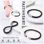 FaithHeart Personalized Mens ID Bracelets, Braided Leather Cord Wristband, Customized Beads Identification Bracelet Length 18-22CM with Delicate Packaging FaithHeart Personalized Mens ID Bracelets, Braided Leather Cord Wristband, Customized Beads Identification Bracelet Length 18-22CM with Delicate Packaging