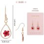 BONALUNA Pressed Flower Yellow Gold Plated Tear Drop Earrings