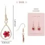 BONALUNA Pressed Flower Yellow Gold Plated Tear Drop Earrings