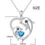 S925 Sterling Silver Jewelry Animal Forever Love Heart Pendant Necklace Gift for Women Girls Mother Mom