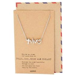 Quan Jewelry EKG Heartbeat Love Cardiogram Necklace, ECG Gifts for Nurses, Gifts for Girlfriend, Jewelry for Women, Cross Pendant Heart Charm, Gift for Mothers Day, Comes with Handmade Greeting Card