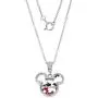 Disney Womens and Girls Jewelry Mickey or Minnie Mouse Sterling Silver Crystal Head Silhouette Shaker Pendant,18'' Disney Womens and Girls Jewelry Mickey or Minnie Mouse Sterling Silver Crystal Head Silhouette Shaker Pendant,18''