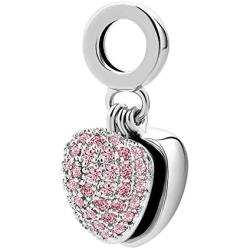 SexyMandala Heart I Love You Charms Openable Crystal Charms Dangle Bead fit for Bracelets Necklaces