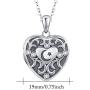 Heart Locket Moon Star Locket Necklace That Holds Pictures Sterling Silver Photo Lockets Cubic Zirconia Pendant Jewelry Gift for Birthday/Graduation/Anniversary Day/Friendship