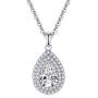 AINUOSHI Elegant Jewelry Sterling Silver Teardrop Clear Cubic Zirconia Drop Pendant Necklace, Jewelry Gift for Bridesmaids