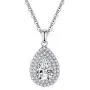 AINUOSHI Elegant Jewelry Sterling Silver Teardrop Clear Cubic Zirconia Drop Pendant Necklace, Jewelry Gift for Bridesmaids