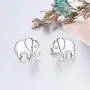 Elephant Jewelry 925 Sterling Silver Lucky Elephant Stud Earrings, Elephant Family Necklace for Women