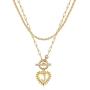 IEFWELL Gold Necklaces for Women Girls, 14K Gold Plated Heart Pendant Gold Chain Necklaces for Women Layering Necklaces for Girls Jewelry